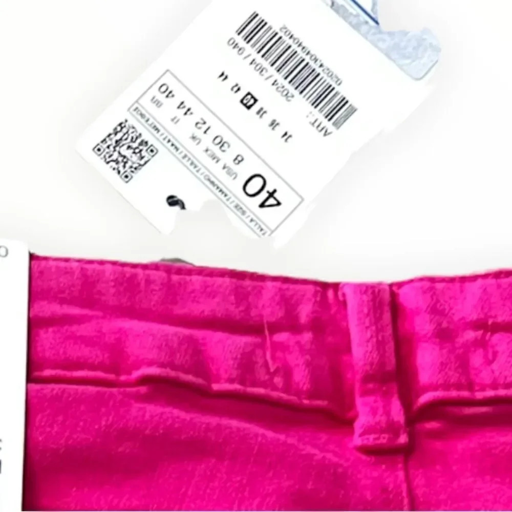 Zara Fuchsia Color Skinny Jeans Size 8 NWT Pink High Rise Stretch Denim Pants - Picture 7 of 8